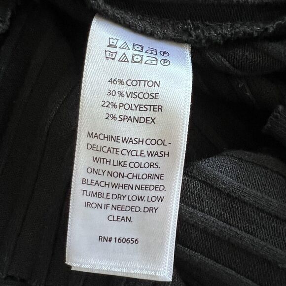 Rachel Zoe Dress Womens Large Black Ribbed Knit Tank Midi Sleeveless Scoop Neck - Picture 9 of 9